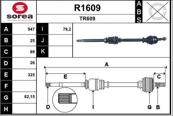 SNRA R1609 - Piedziņas vārpsta ps1.lv