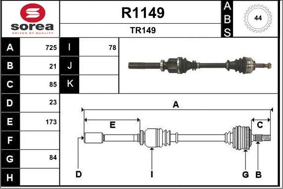 SNRA R1149 - Piedziņas vārpsta ps1.lv