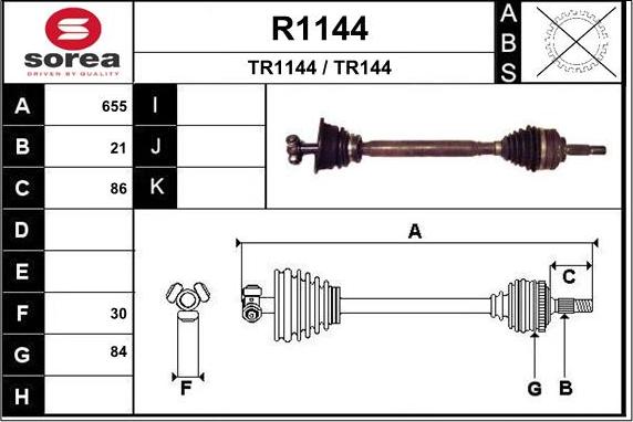 SNRA R1144 - Piedziņas vārpsta ps1.lv