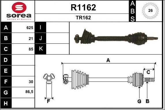 SNRA R1162 - Piedziņas vārpsta ps1.lv