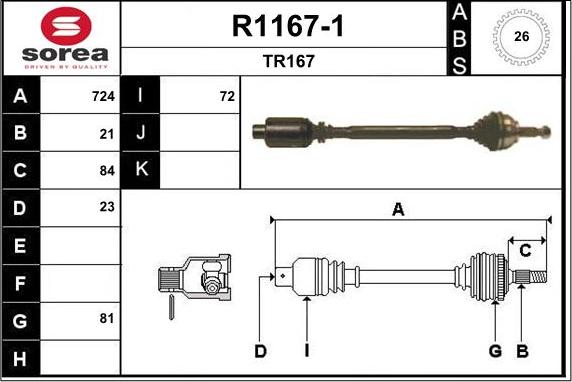 SNRA R1167-1 - Piedziņas vārpsta ps1.lv