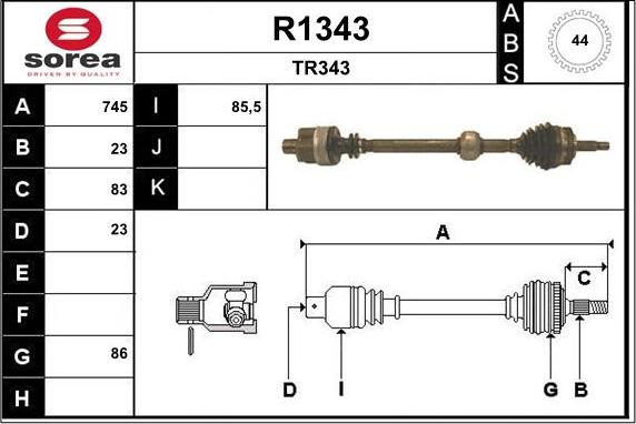 SNRA R1343 - Piedziņas vārpsta ps1.lv