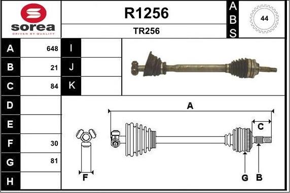 SNRA R1256 - Piedziņas vārpsta ps1.lv