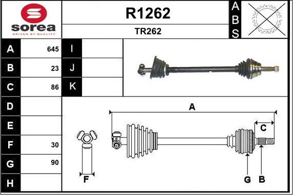 SNRA R1262 - Piedziņas vārpsta ps1.lv