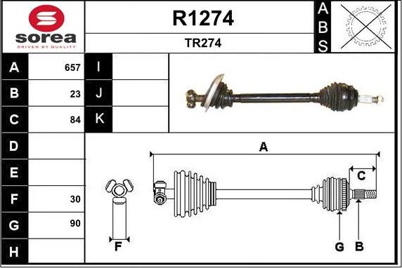 SNRA R1274 - Piedziņas vārpsta ps1.lv