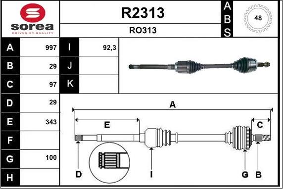 SNRA R2313 - Piedziņas vārpsta ps1.lv