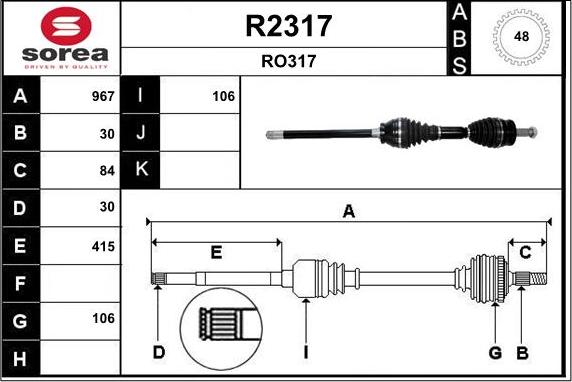 SNRA R2317 - Piedziņas vārpsta ps1.lv
