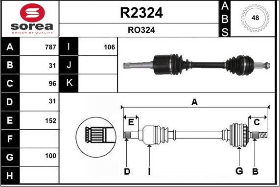 SNRA R2324 - Piedziņas vārpsta ps1.lv