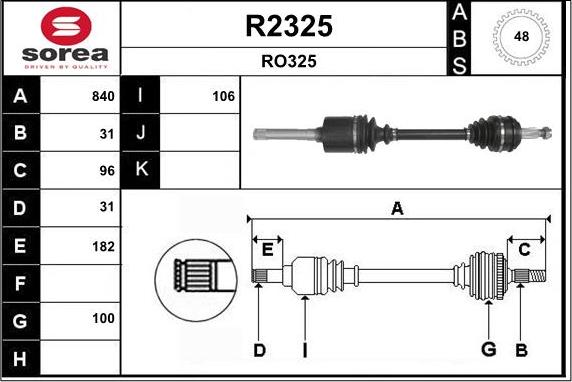 SNRA R2325 - Piedziņas vārpsta ps1.lv