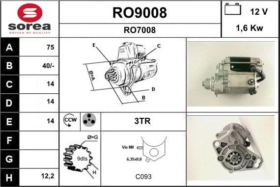 SNRA RO9008 - Starteris ps1.lv