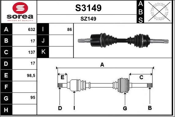 SNRA S3149 - Piedziņas vārpsta ps1.lv