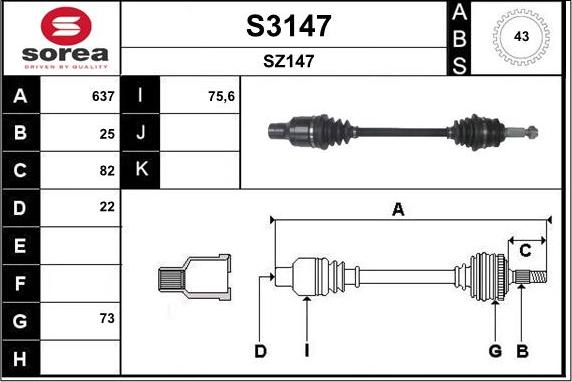 SNRA S3147 - Piedziņas vārpsta ps1.lv