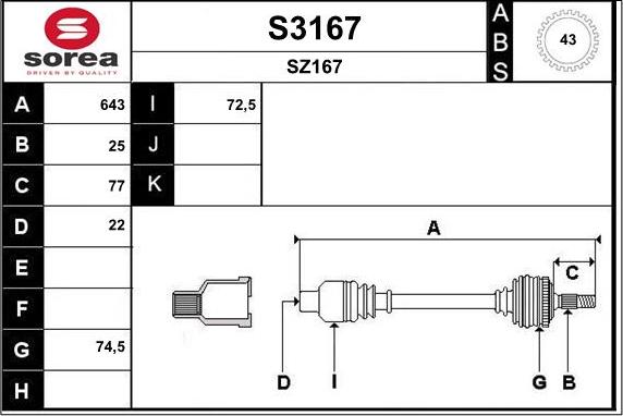 SNRA S3167 - Piedziņas vārpsta ps1.lv