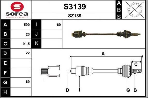 SNRA S3139 - Piedziņas vārpsta ps1.lv