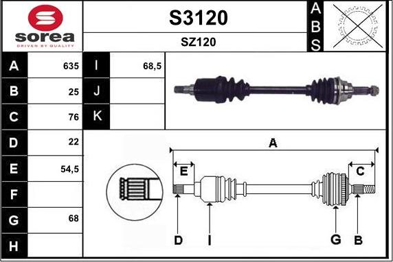 SNRA S3120 - Piedziņas vārpsta ps1.lv