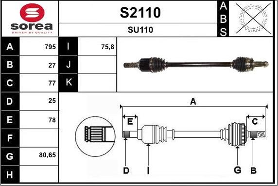 SNRA S2110 - Piedziņas vārpsta ps1.lv