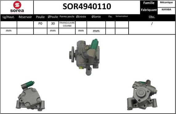 SNRA SOR4940110 - Hidrosūknis, Stūres iekārta ps1.lv