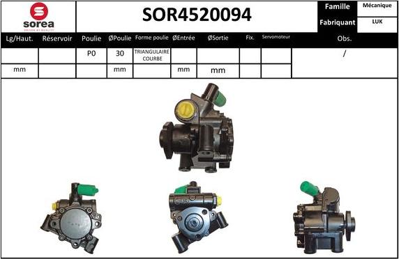 SNRA SOR4520094 - Hidrosūknis, Stūres iekārta ps1.lv