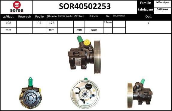 SNRA SOR40502253 - Hidrosūknis, Stūres iekārta ps1.lv