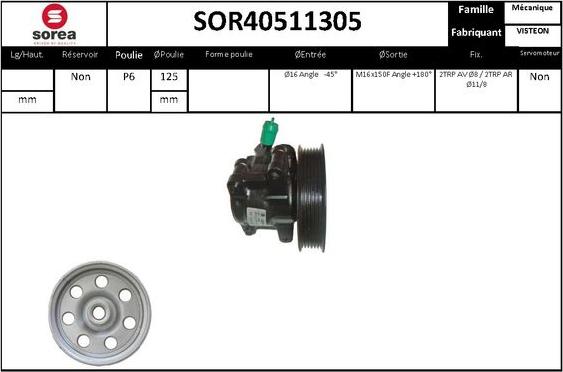 SNRA SOR40511305 - Hidrosūknis, Stūres iekārta ps1.lv