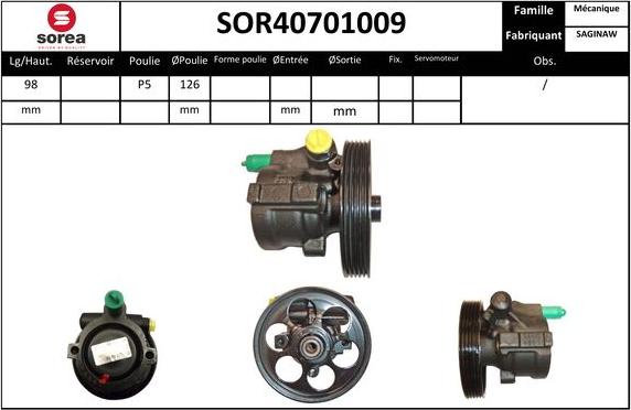 SNRA SOR40701009 - Hidrosūknis, Stūres iekārta ps1.lv