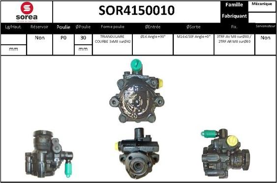 SNRA SOR4150010 - Hidrosūknis, Stūres iekārta ps1.lv