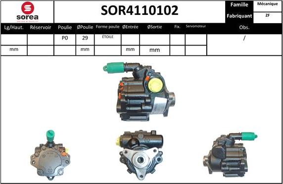 SNRA SOR4110102 - Hidrosūknis, Stūres iekārta ps1.lv