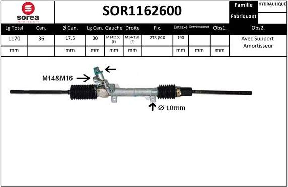 SNRA SOR1162600 - Stūres mehānisms ps1.lv