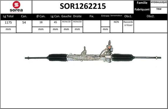 SNRA SOR1262215 - Stūres mehānisms ps1.lv