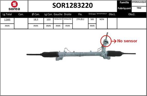 SNRA SOR1283220 - Stūres mehānisms ps1.lv