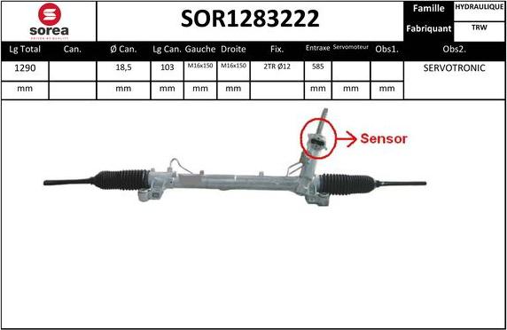 SNRA SOR1283222 - Stūres mehānisms ps1.lv