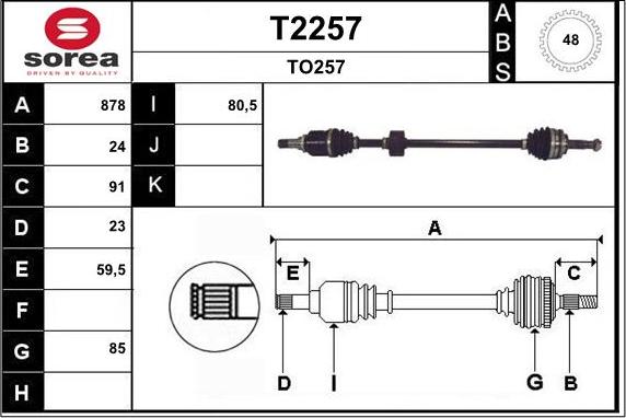 SNRA T2257 - Piedziņas vārpsta ps1.lv