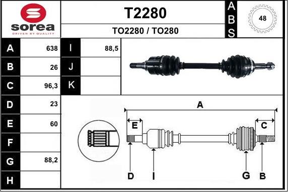 SNRA T2280 - Piedziņas vārpsta ps1.lv