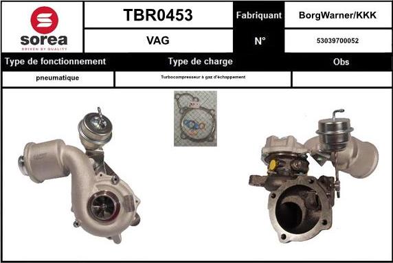 SNRA TBR0453 - Kompresors, Turbopūte ps1.lv