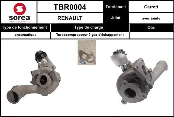 SNRA TBR0004 - Kompresors, Turbopūte ps1.lv