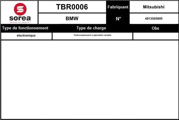 SNRA TBR0006 - Kompresors, Turbopūte ps1.lv