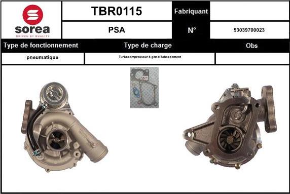 SNRA TBR0115 - Kompresors, Turbopūte ps1.lv