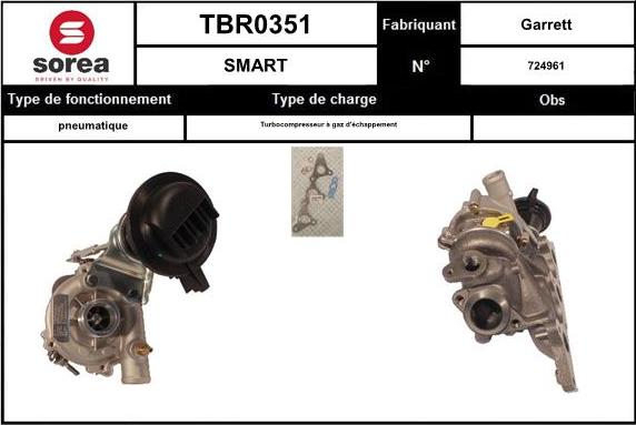 SNRA TBR0351 - Kompresors, Turbopūte ps1.lv