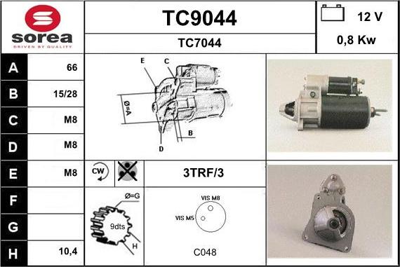 SNRA TC9044 - Starteris ps1.lv