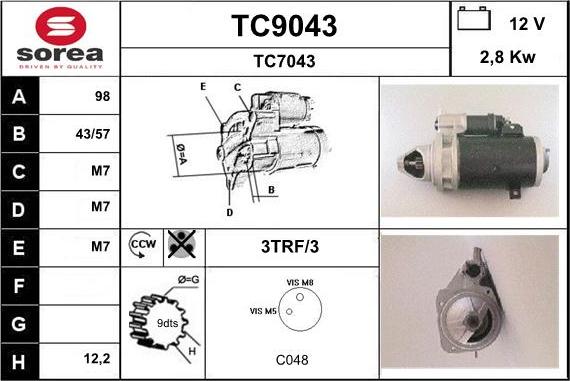 SNRA TC9043 - Starteris ps1.lv