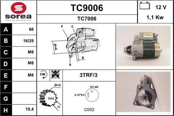 SNRA TC9006 - Starteris ps1.lv