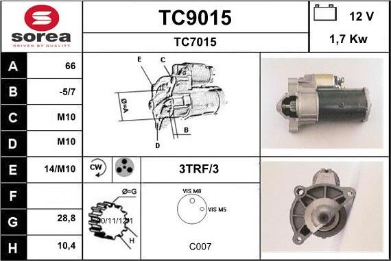 SNRA TC9015 - Starteris ps1.lv