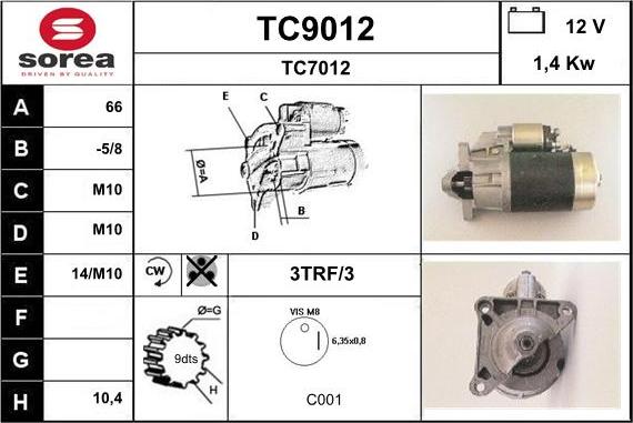 SNRA TC9012 - Starteris ps1.lv