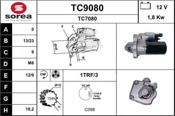 SNRA TC9080 - Starteris ps1.lv