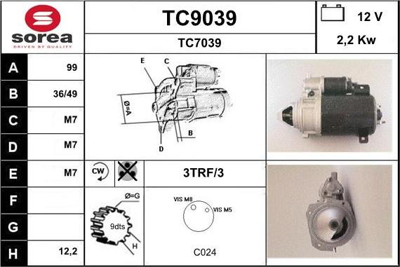 SNRA TC9039 - Starteris ps1.lv