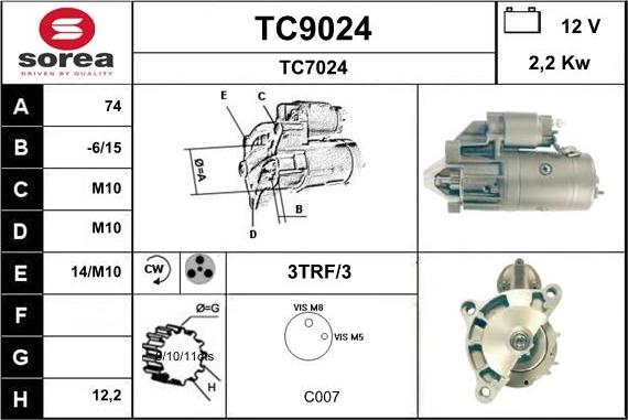 SNRA TC9024 - Starteris ps1.lv