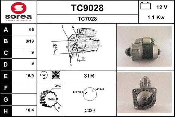 SNRA TC9028 - Starteris ps1.lv