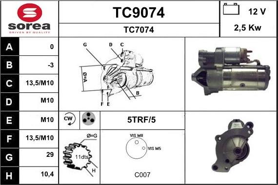 SNRA TC9074 - Starteris ps1.lv