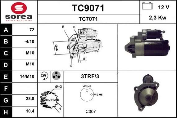 SNRA TC9071 - Starteris ps1.lv