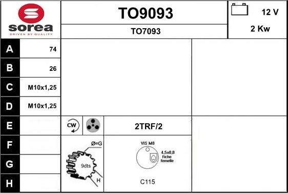 SNRA TO9093 - Starteris ps1.lv